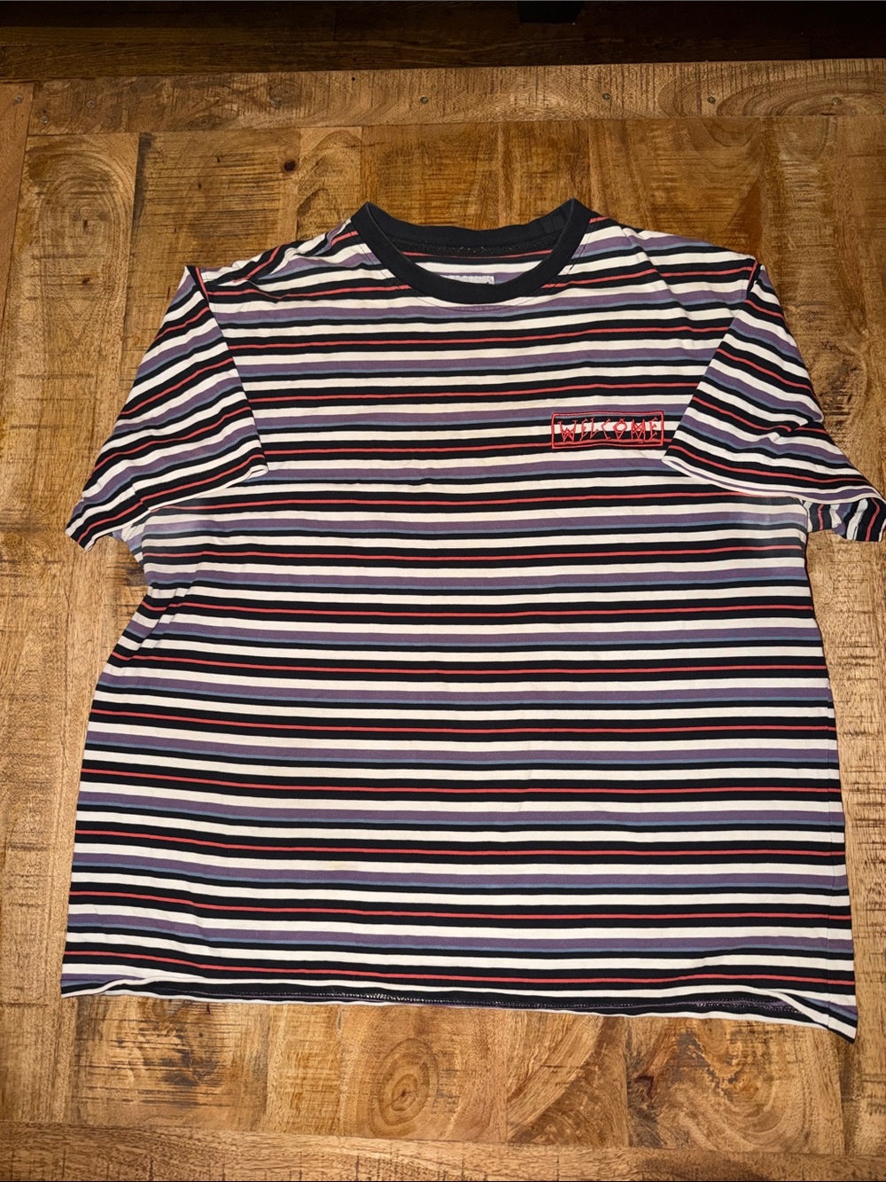 Men's Striped Crewneck Tee in Navy, White & Red